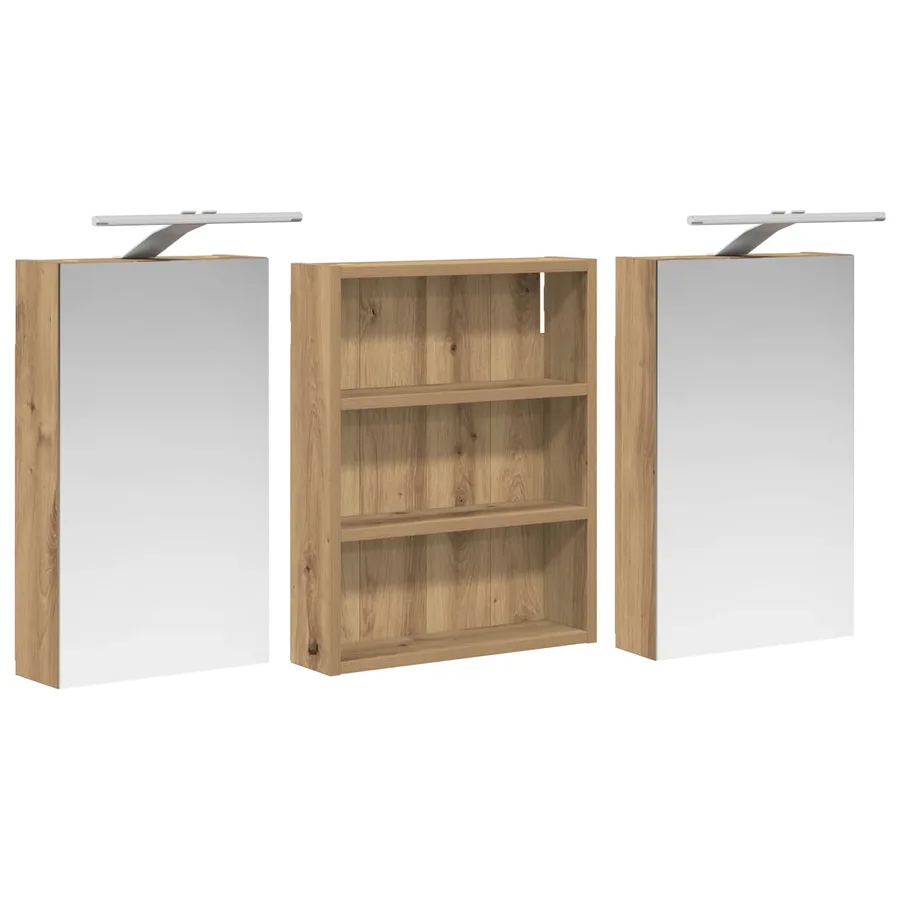Ensemble de Meubles de Salle de Bain 3 pc 100 x 10,5 x 50 cm - 5