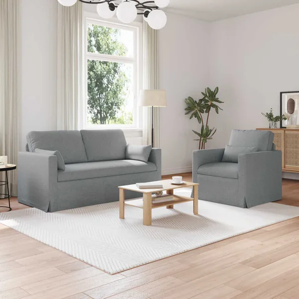 Ensemble de Canapés 2 pcs Gris clair 158 x 78 x 80 cm tissu