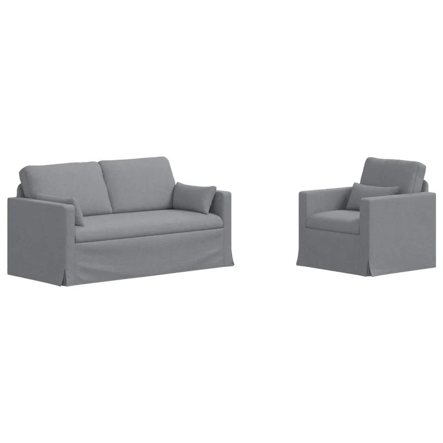 Ensemble de Canapés 2 pcs Gris clair 158 x 78 x 80 cm tissu - 2