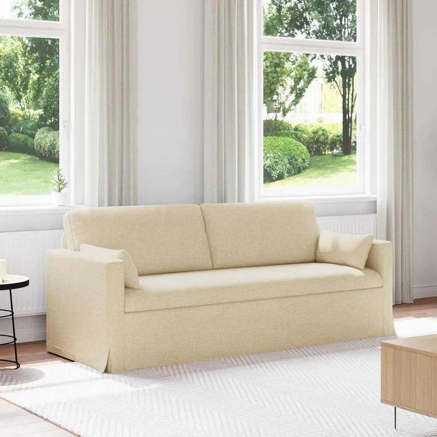 Canapé Crème 198 x 78 x 80 cm tissu