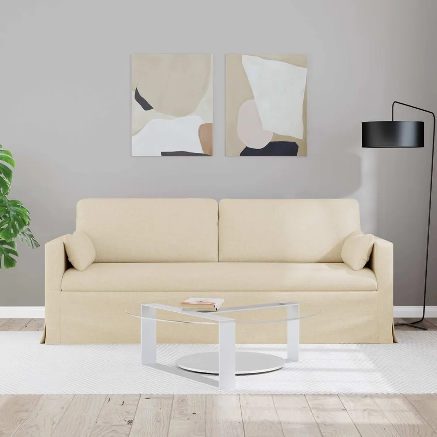 Canapé Crème 198 x 78 x 80 cm tissu - 3
