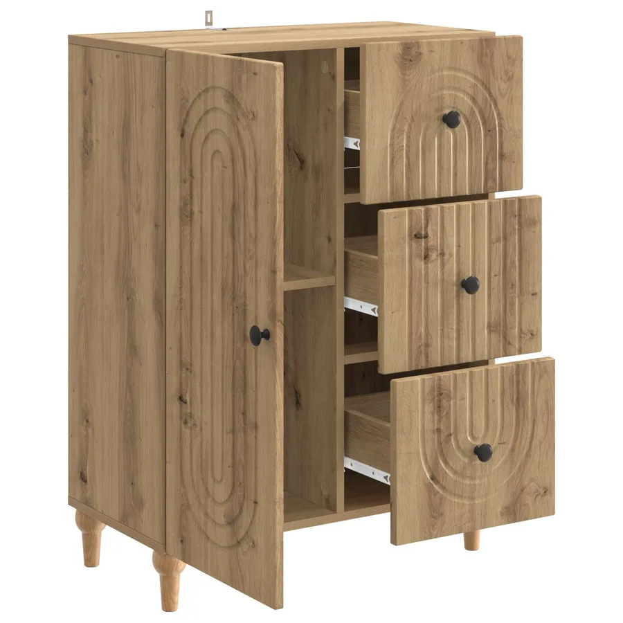 Buffet Chêne artisanal 66 x 34,5 x 90 cm Bois d'ingénierie - 5