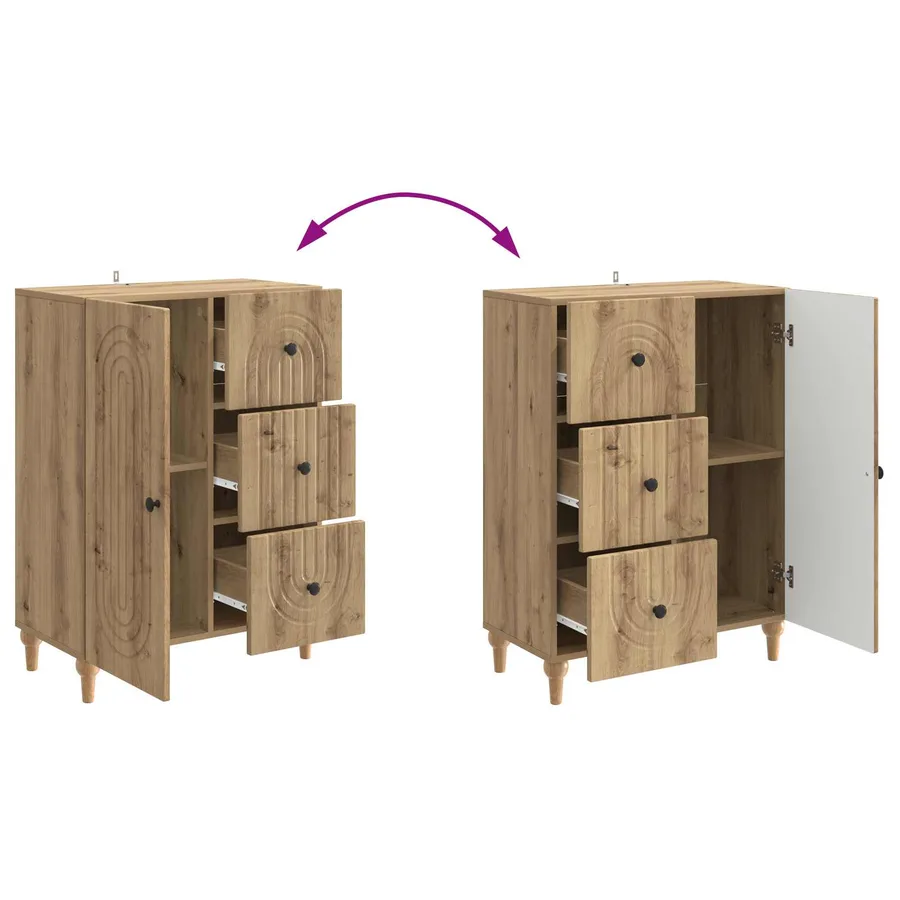Buffet Chêne artisanal 66 x 34,5 x 90 cm Bois d'ingénierie - 8