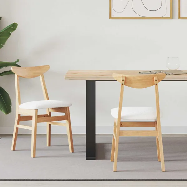Chaises de salle à manger 2 pcs Naturel 42 x 47.5 x 81 cm