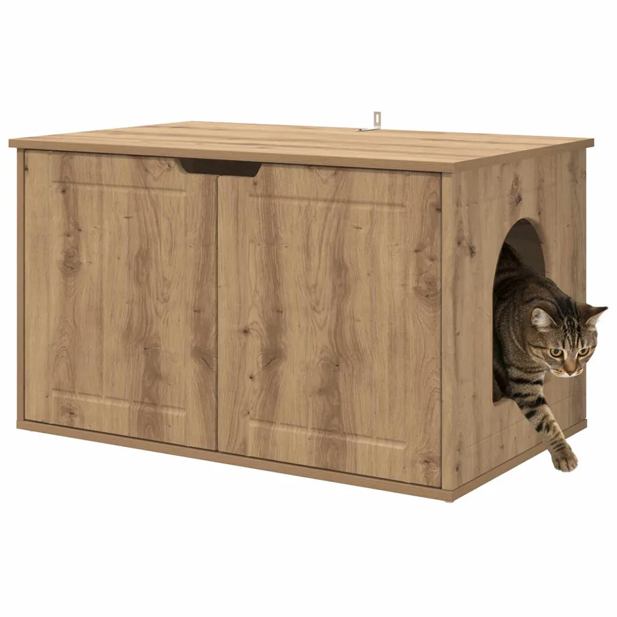 Maison pour chat Chêne artisan 85 x 55 x 50,5 cm - 3
