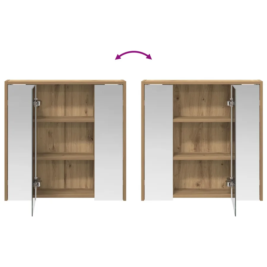 Armoire Miroir de Salle de Bain Chêne artisan - 10