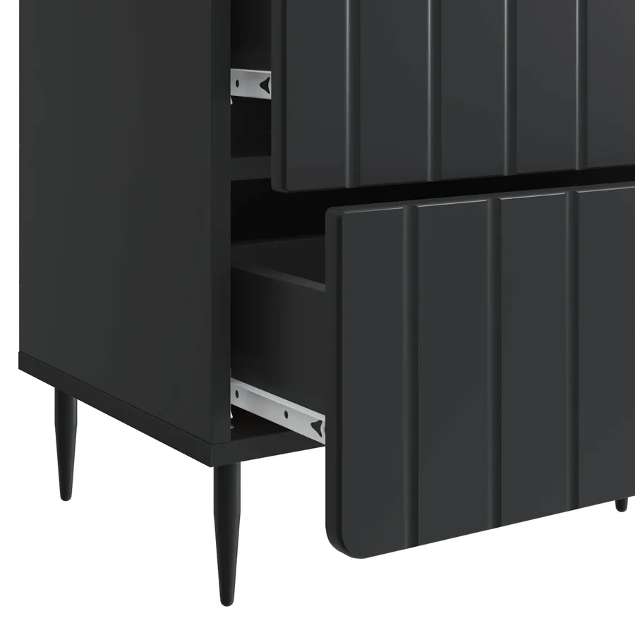 Cabinet de chevet avec tiroir 2 pcs Noir 43 x 34,5 x 49,5 cm - 11