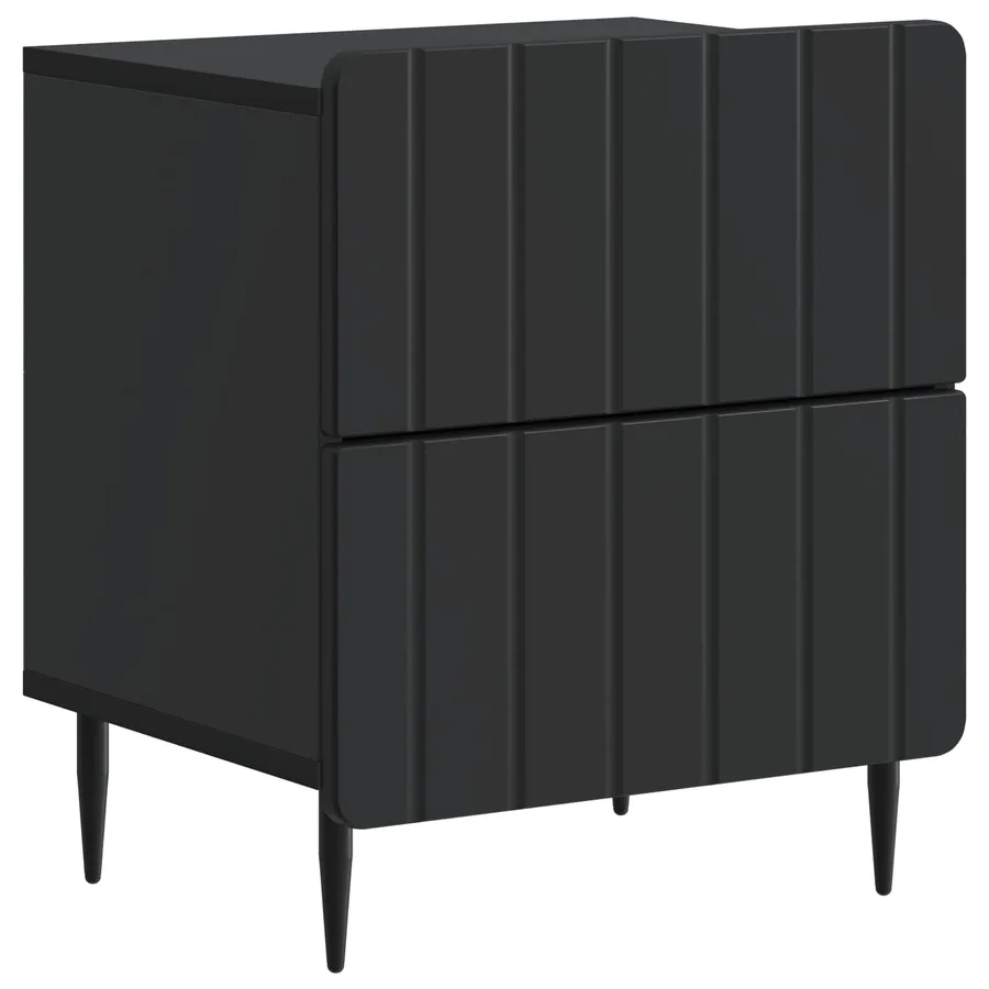 Cabinet de chevet avec tiroir 2 pcs Noir 43 x 34,5 x 49,5 cm - 5