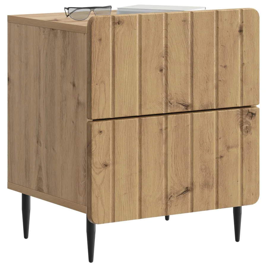 Cabinet de chevet 2 pc Chêne artisanal 43 x 34,5 x 49,5 cm - 3