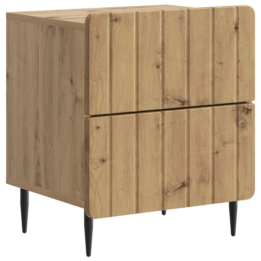 Cabinet de chevet 2 pc Chêne artisanal 43 x 34,5 x 49,5 cm - 5