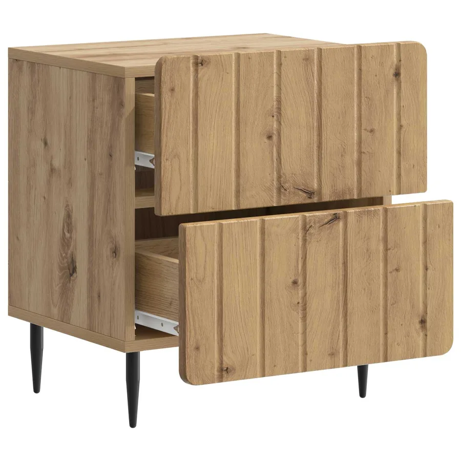 Cabinet de chevet 2 pc Chêne artisanal 43 x 34,5 x 49,5 cm - 6