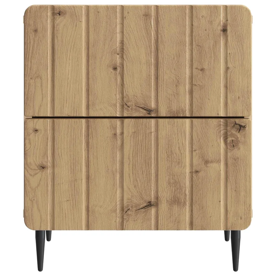 Cabinet de chevet 2 pc Chêne artisanal 43 x 34,5 x 49,5 cm - 7