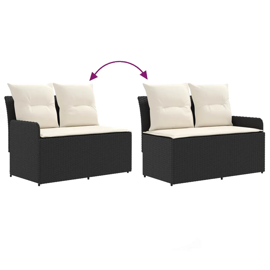 Sofa de jardin avec accoudoirs et sofa d'angle 2 Pièce Rotin PE - 9
