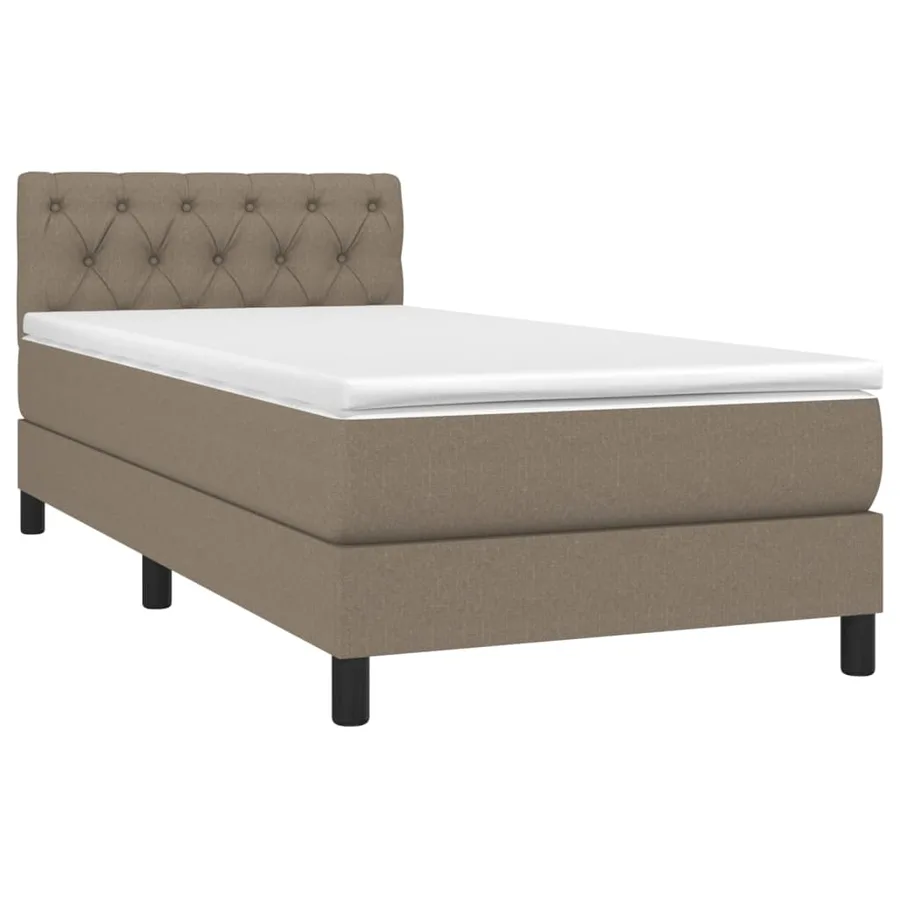 Sommier à lattes de lit avec matelas LED Taupe 80x200 cm Tissu - 3