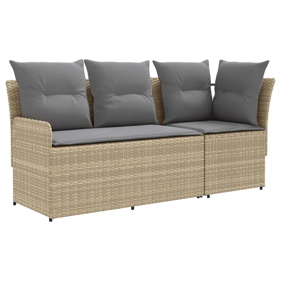 Sofa de jardin avec accoudoirs et sofa d'angle 2 Pièce Rotin PE - 2