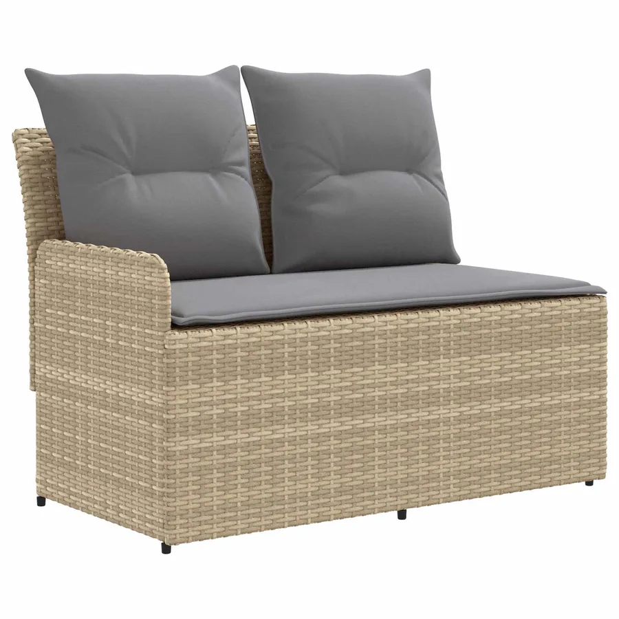 Sofa de jardin avec accoudoirs et sofa d'angle 2 Pièce Rotin PE - 5