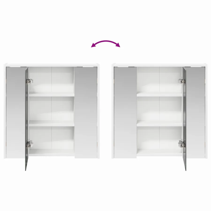 Armoire Miroir de Salle de Bain Blanc 63,5 x 16 x 62,5 cm - 10