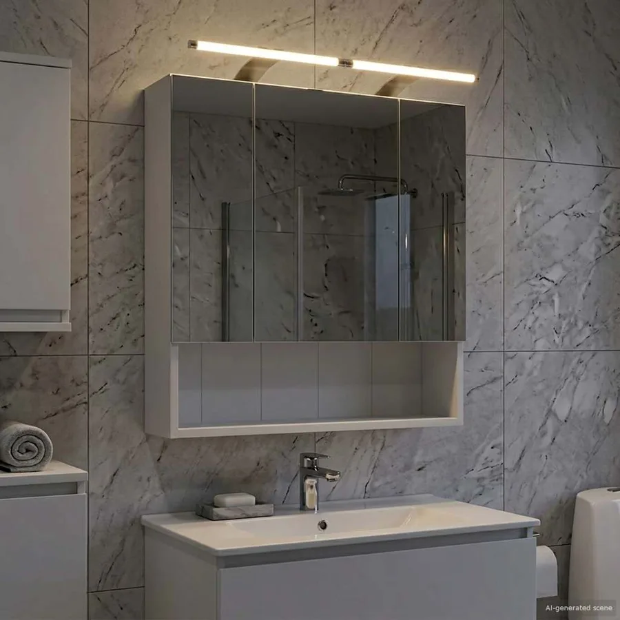 Armoire Miroir de Salle de Bain Blanc 60 x 14.5 x 70 cm - 4