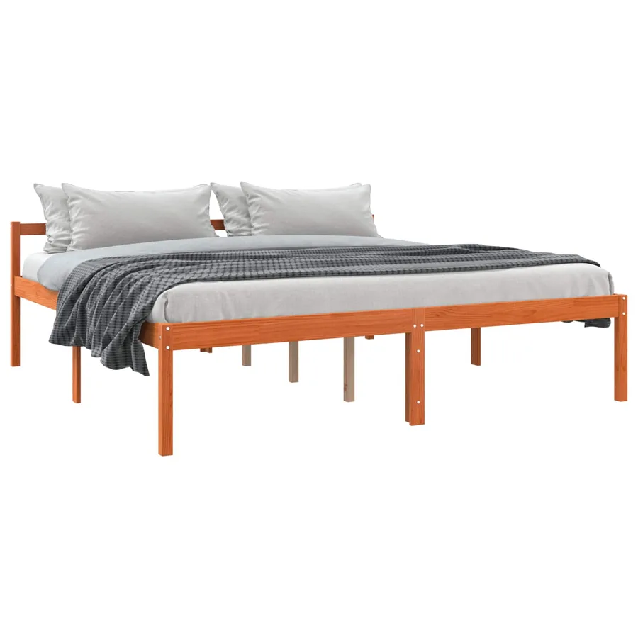 Cadre de lit Cire marron 180 x 200 cm Bois de pin massif - 2