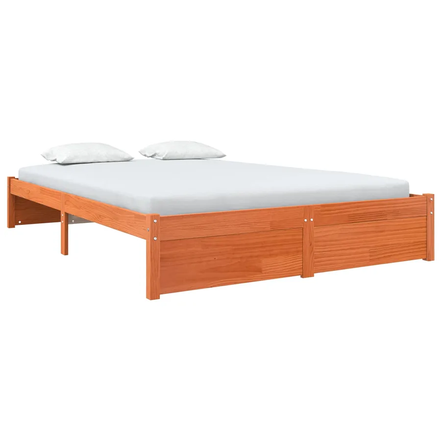 Cadre de lit Cire marron 140 x 200 cm Bois de Pin Massif - 2