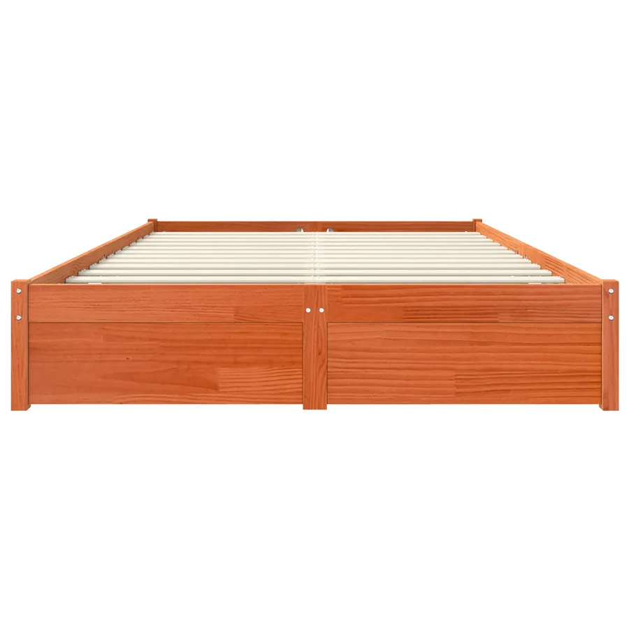Cadre de lit Cire marron 140 x 200 cm Bois de Pin Massif - 4