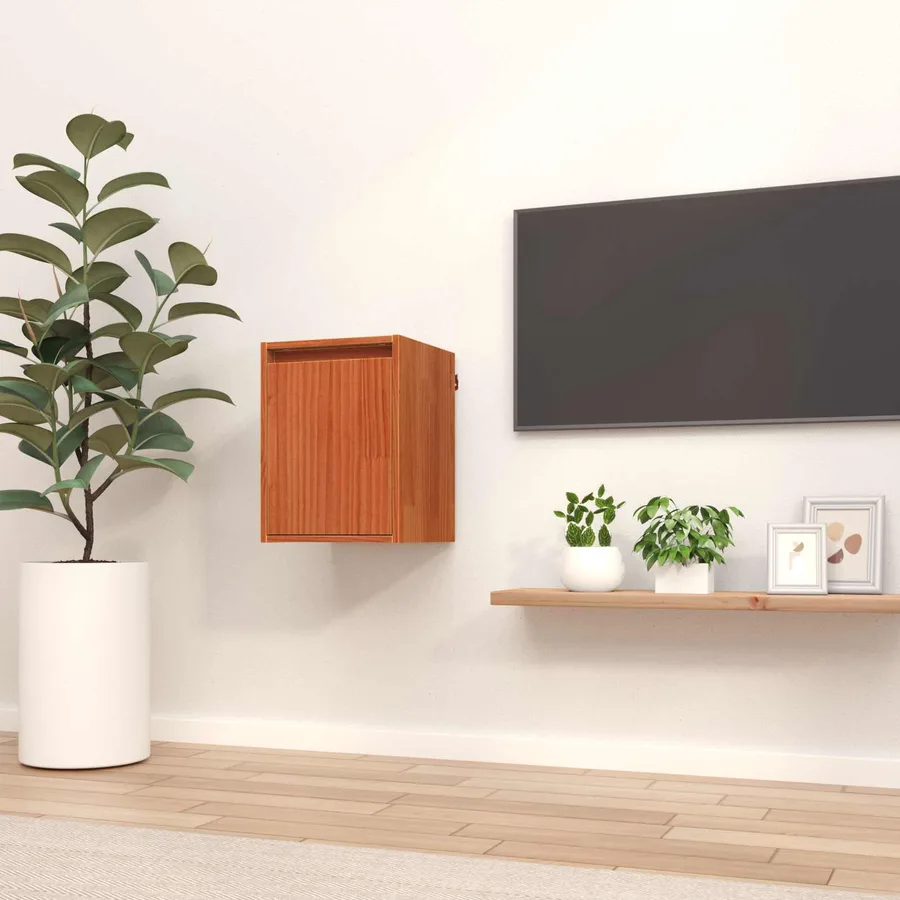 Meuble mural Cire marron 30 x 30 x 40 cm Bois de pin massif - 4