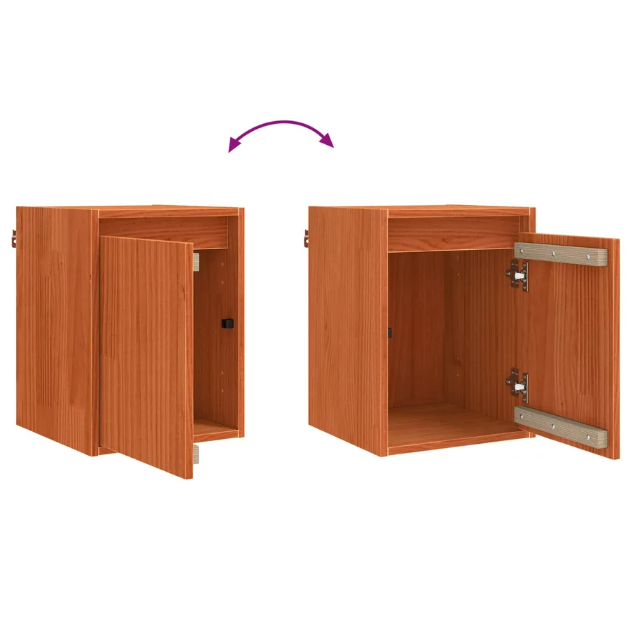 Meuble mural Cire marron 30 x 30 x 40 cm Bois de pin massif - 9