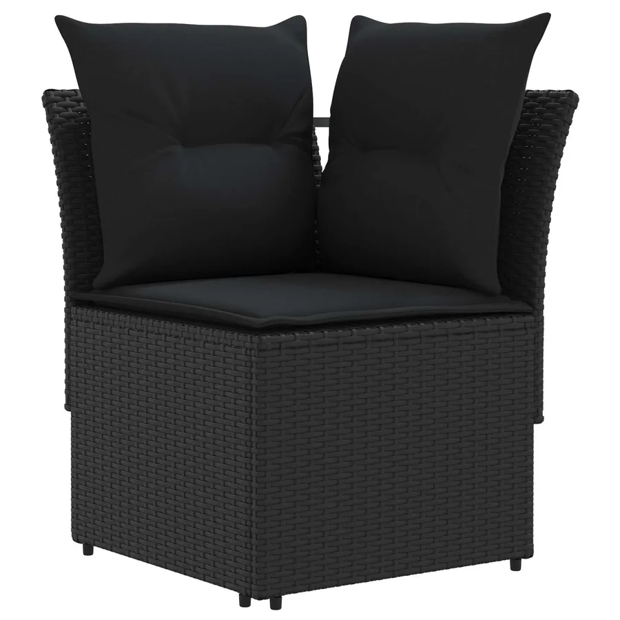 Ensembles de meubles avec oreiller 7 pcs Noir Rotin PE - 4