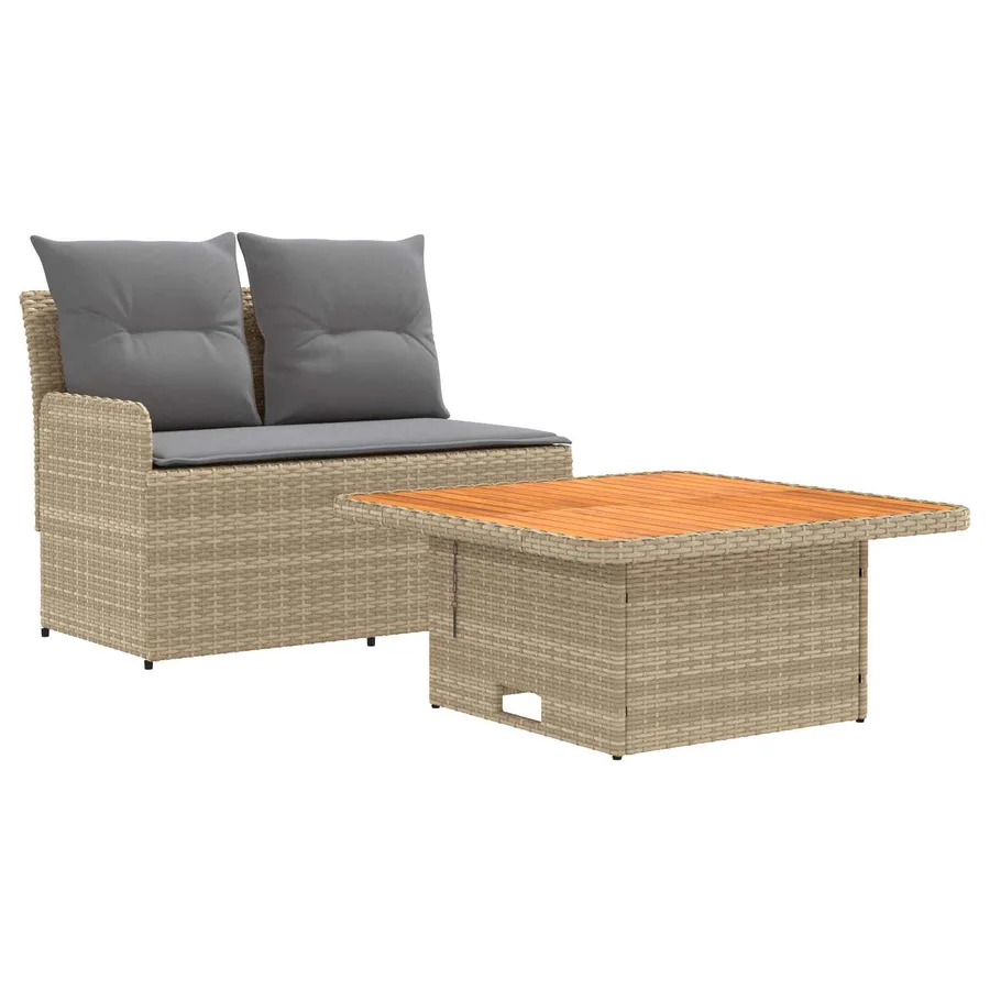 Canapé de jardin avec accoudoirs et table relevable 2 Pièce - 2