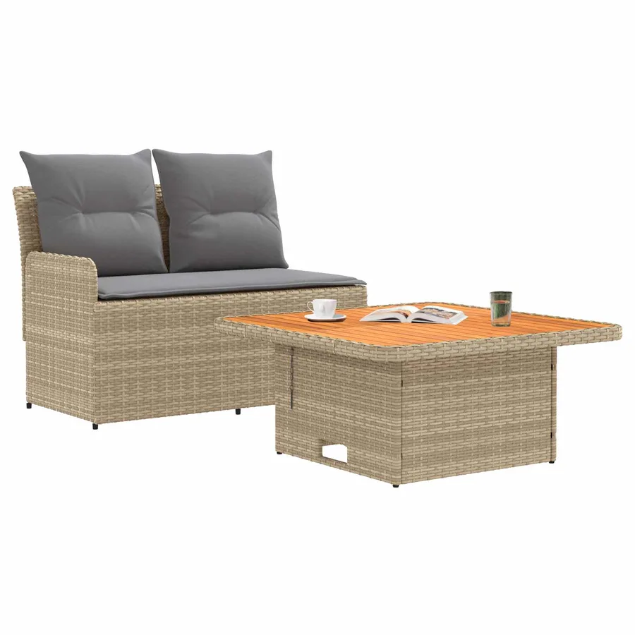 Canapé de jardin avec accoudoirs et table relevable 2 Pièce - 3