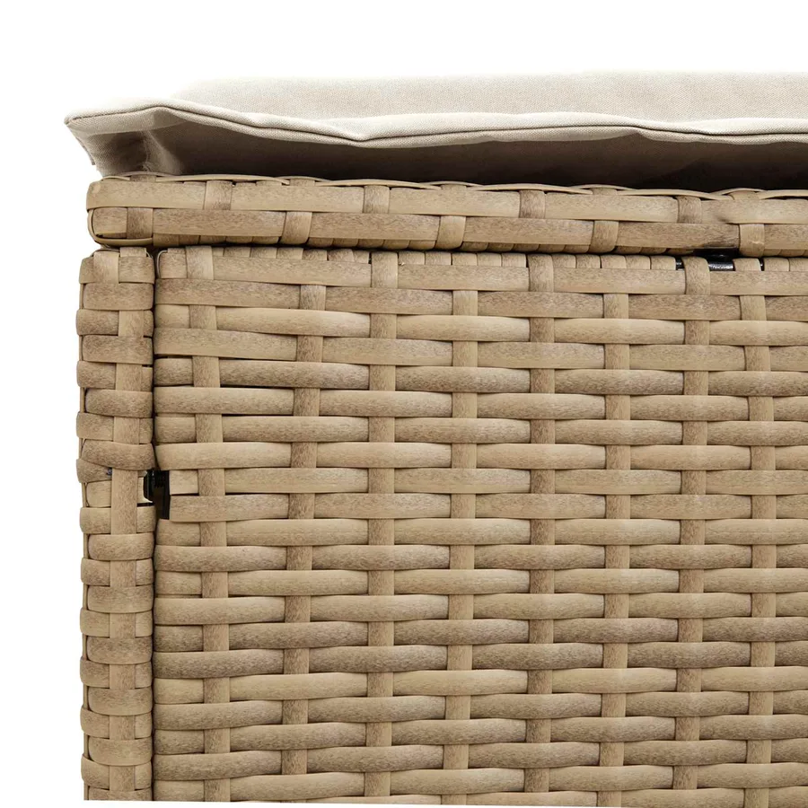 Pouf de Jardin 2 Pièce Beige et crème 38 x 38 x 45 cm Rotin PE - 7