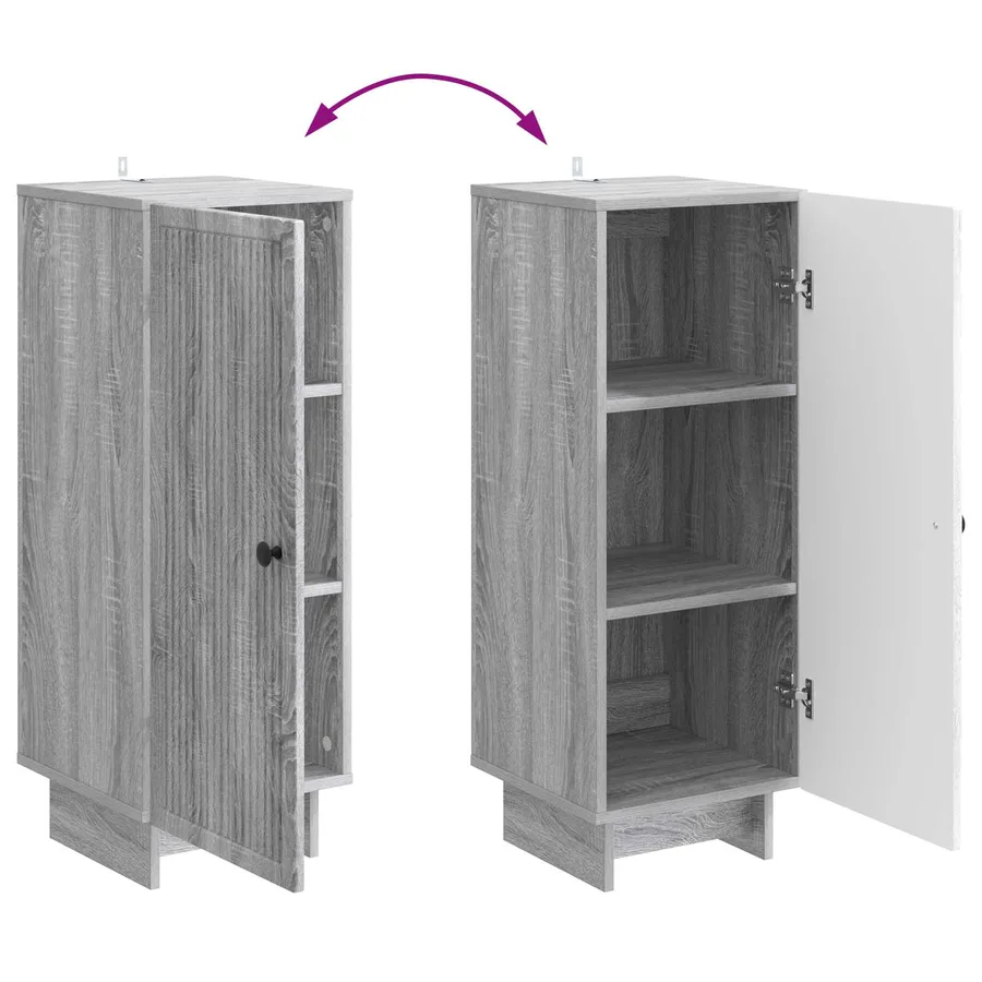 Buffet Sonoma gris 33 x 34,5 x 90 cm Bois d'ingénierie - 11