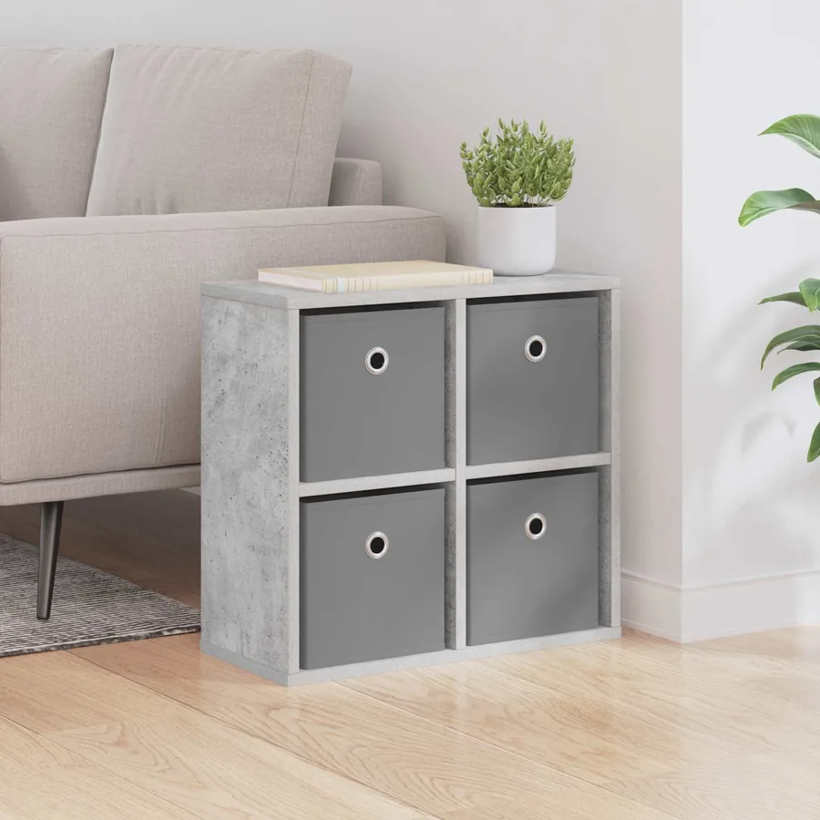 Buffet avec tiroir Gris béton 49,5 x 22 x 47 cm