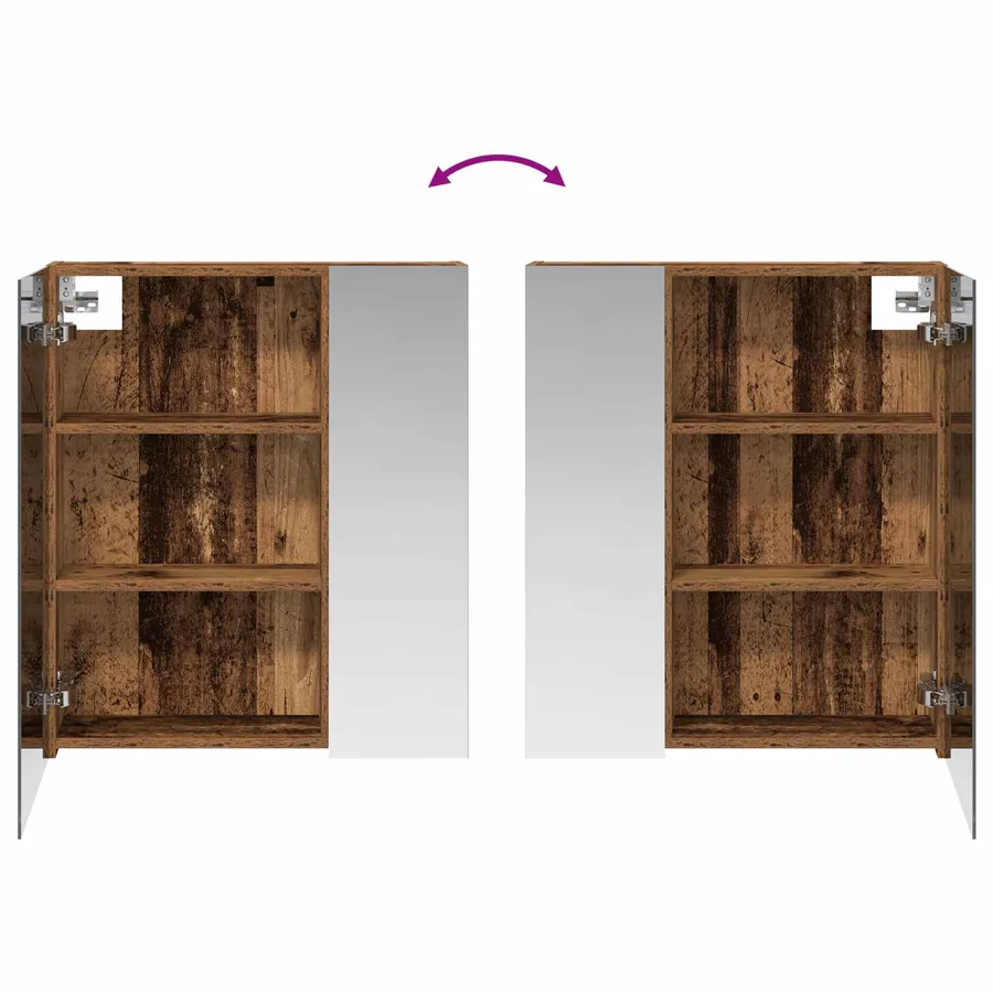 Armoire Miroir de Salle de Bain Bois ancien 60 x 14,5 x 70 cm - 10