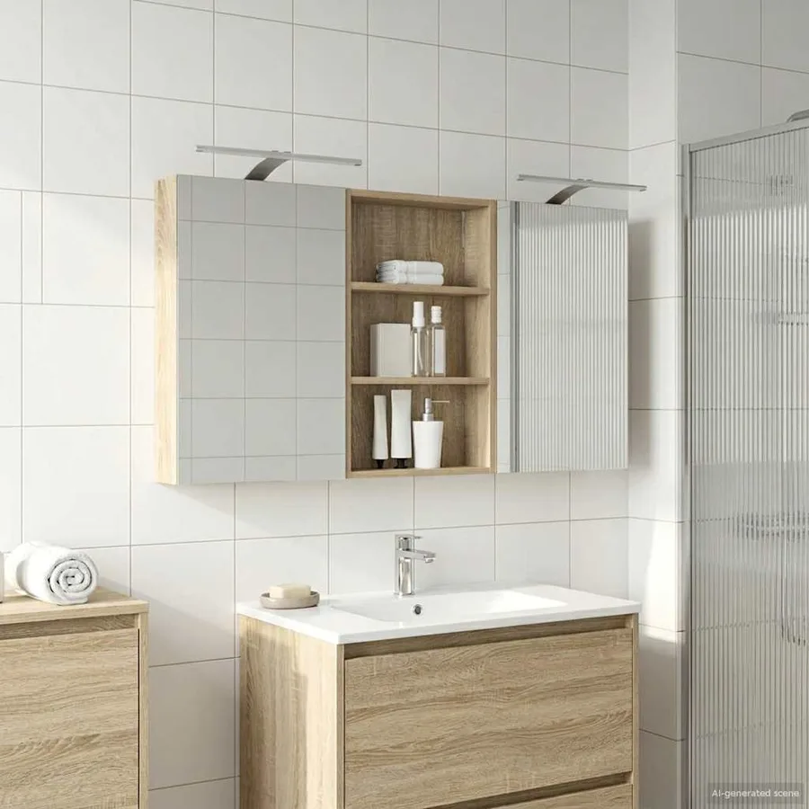 Ensemble de Meubles de Salle de Bain 3 pcs 120 x 10,5 x 60,5 cm - 4
