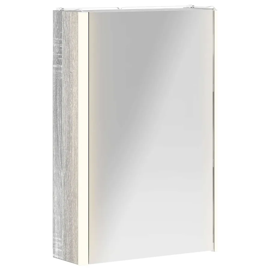 Armoire Miroir de Salle de Bain Gris Sonoma 33 x 11,5 x 50 cm - 2