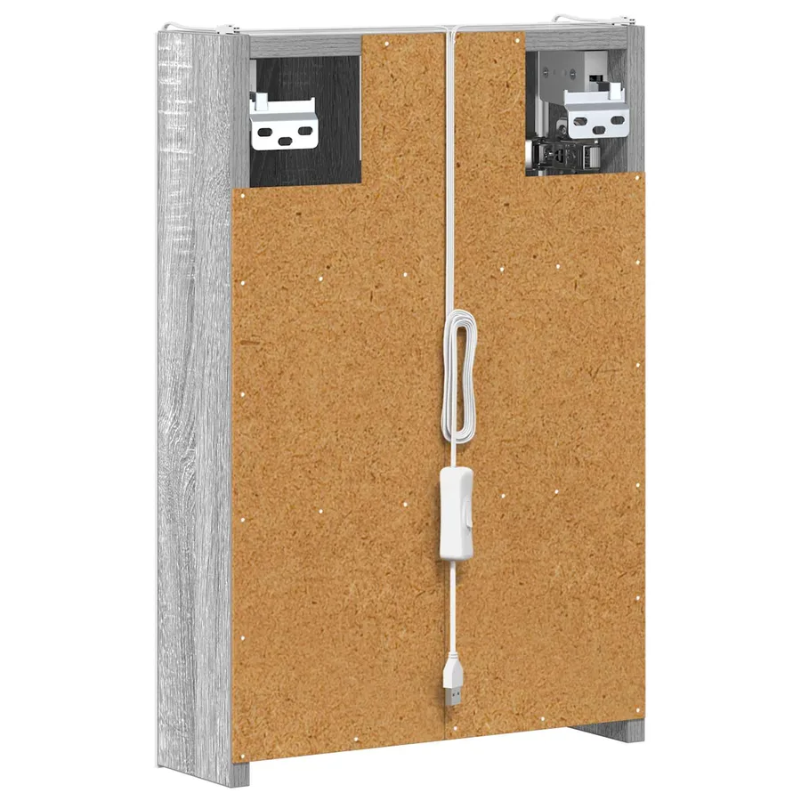 Armoire Miroir de Salle de Bain Gris Sonoma 33 x 11,5 x 50 cm - 9