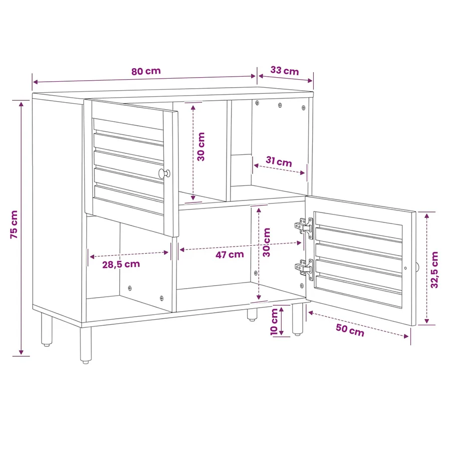 Armoires de rangement avec stockage Marron 80 x 33,5 x 75 cm - 10