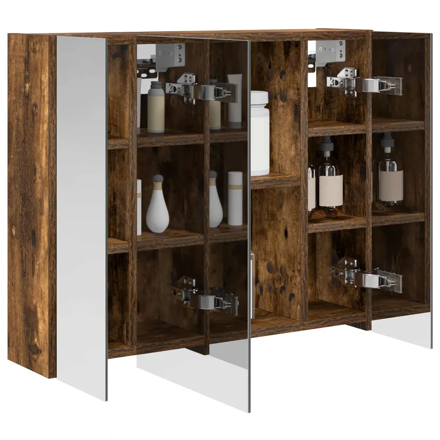 Armoire Miroir de Salle de Bain Chêne fumé 60 x 14,5 x 50 cm - 3