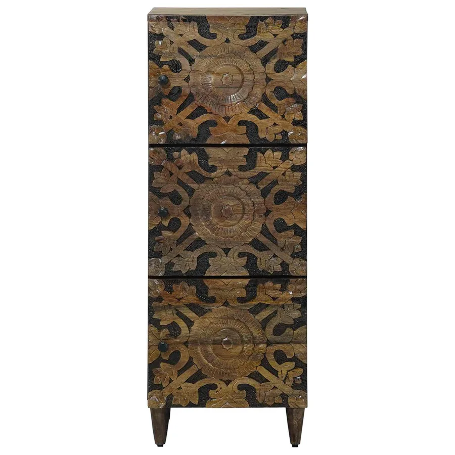 Buffet Haut Marron 40 x 33,5 x 110 cm Bois de mangue massif - 3