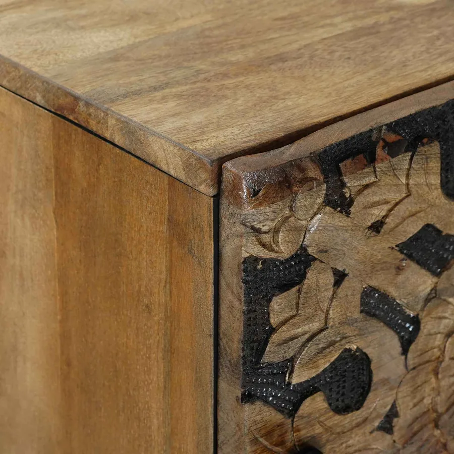 Buffet Haut Marron 40 x 33,5 x 110 cm Bois de mangue massif - 6