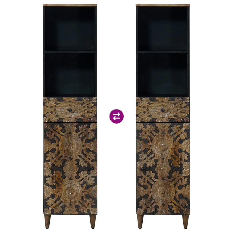 Armoire de salle de bain avec tiroir Marron 38 x 33,5 x 160 cm - 10
