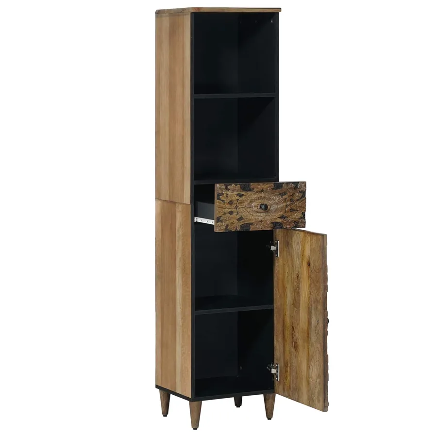 Armoire de salle de bain avec tiroir Marron 38 x 33,5 x 160 cm - 2