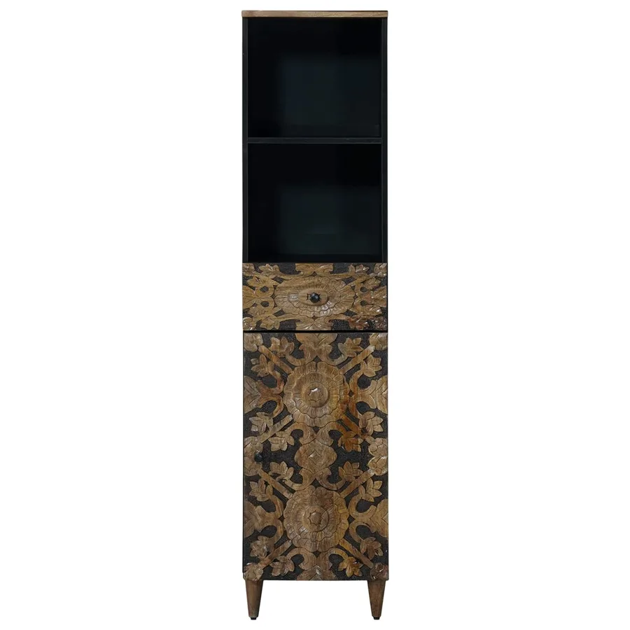 Armoire de salle de bain avec tiroir Marron 38 x 33,5 x 160 cm - 3