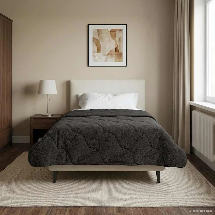 Duvet d'hiver Matelassé Anthracite 135 x 200 cm