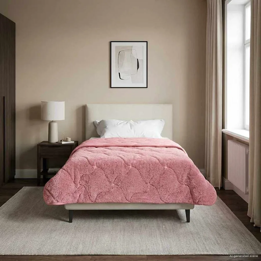 Duvet d'été simple Matelassé Rose 135 x 200 cm - 4