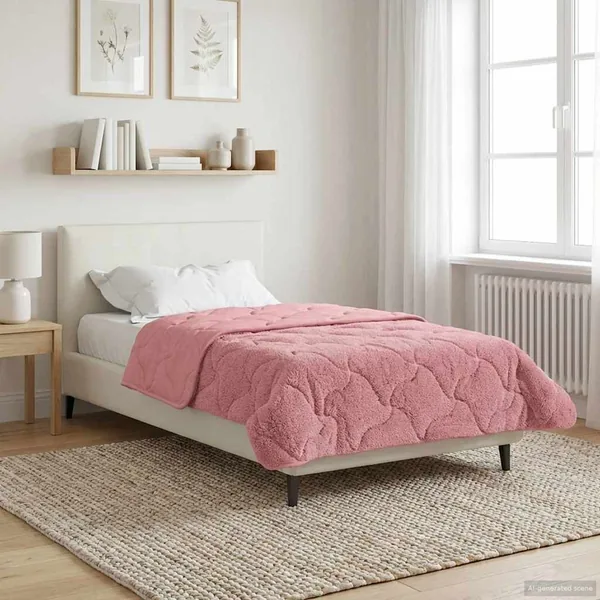 Duvet d'hiver Rose 155 x 220 cm Microfibre et polaire Teddy
