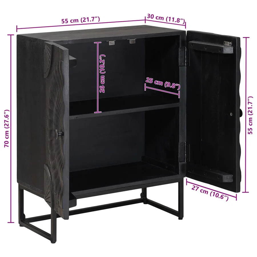 Buffet Noir 55 x 30 x 70 cm - 13