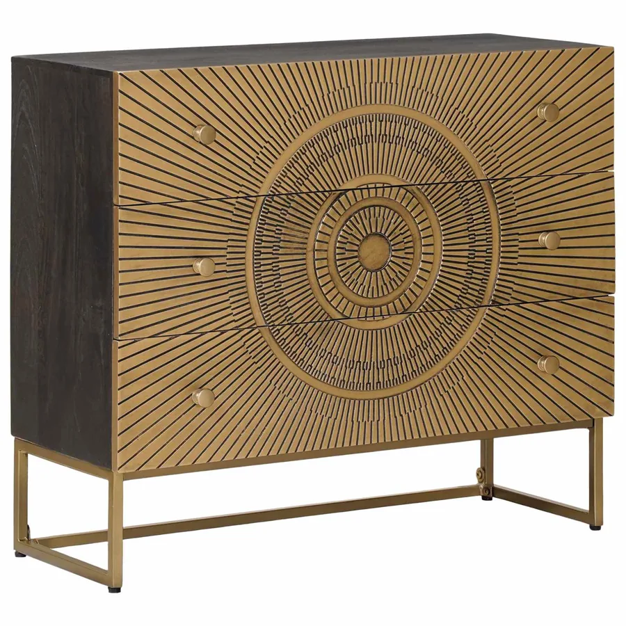 Armoire à tiroirs avec tiroir Laiton 75 x 30 x 65 cm