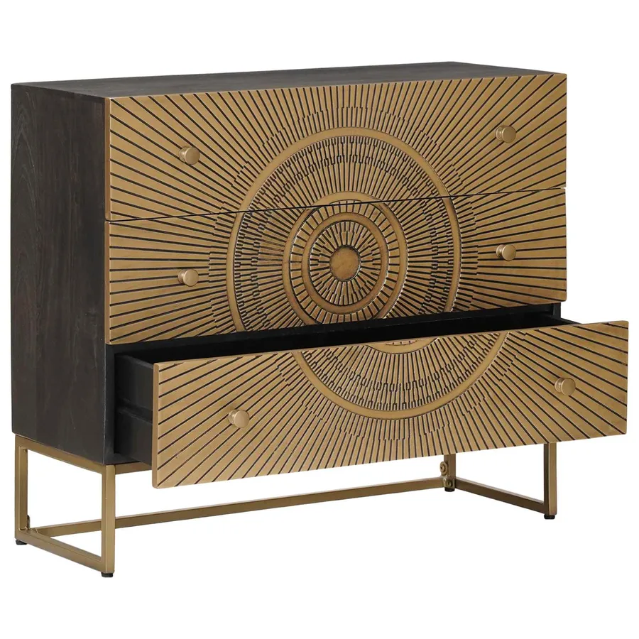 Armoire à tiroirs avec tiroir Laiton 75 x 30 x 65 cm - 2